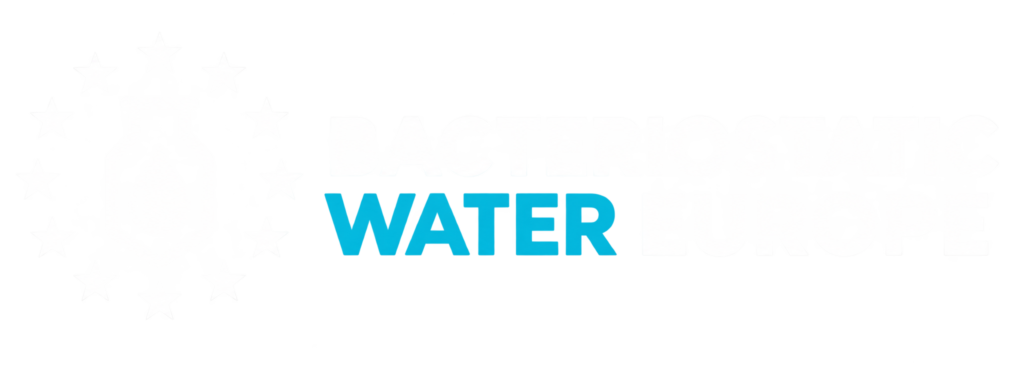 Bacteriostatatic Water Europe logo inverted